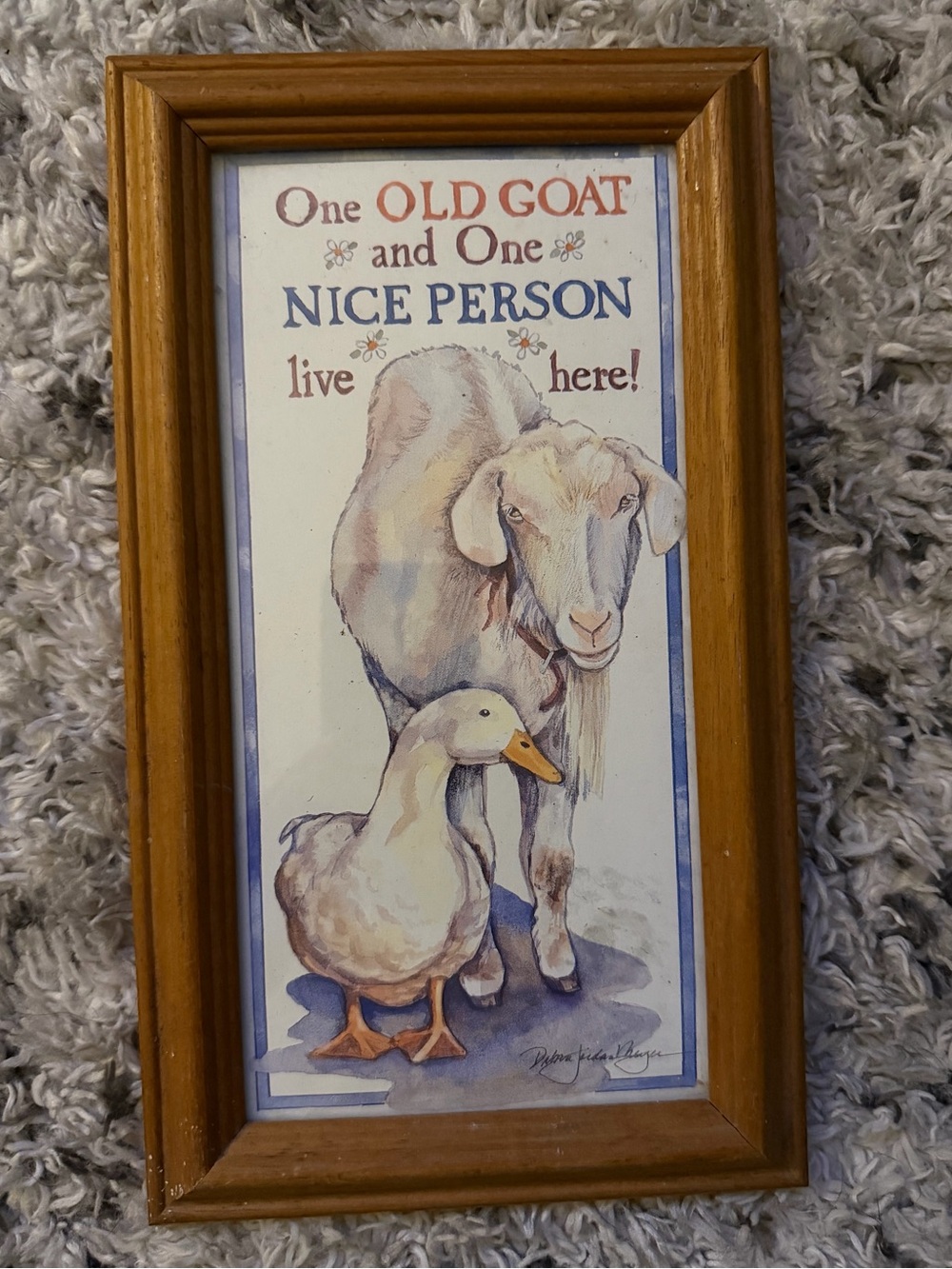 1991 Vintage Figi Graphics ONE OLD GOAT AND ONE NICE PERSON LIVE HERE